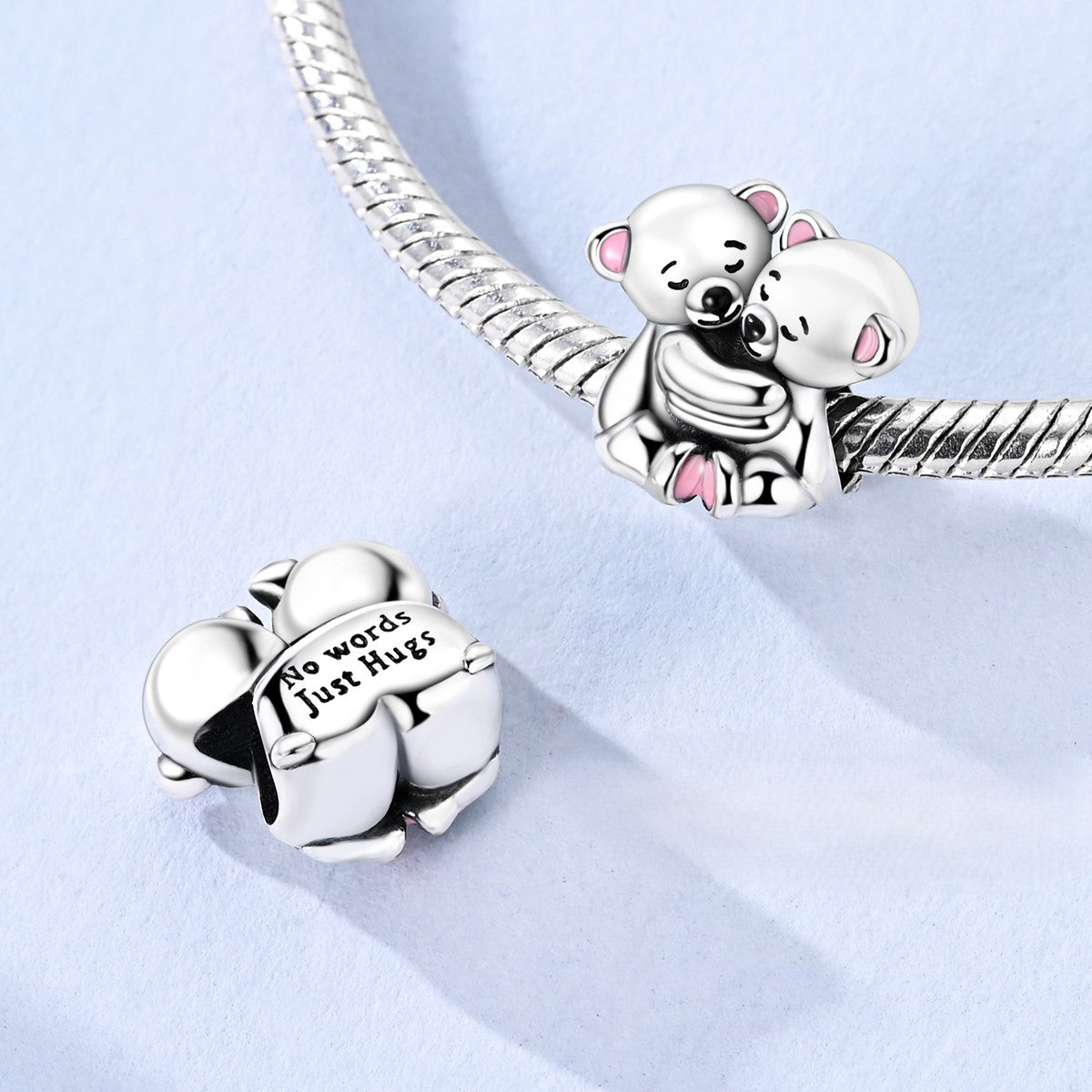 No Words Just Hugs Bear Charm