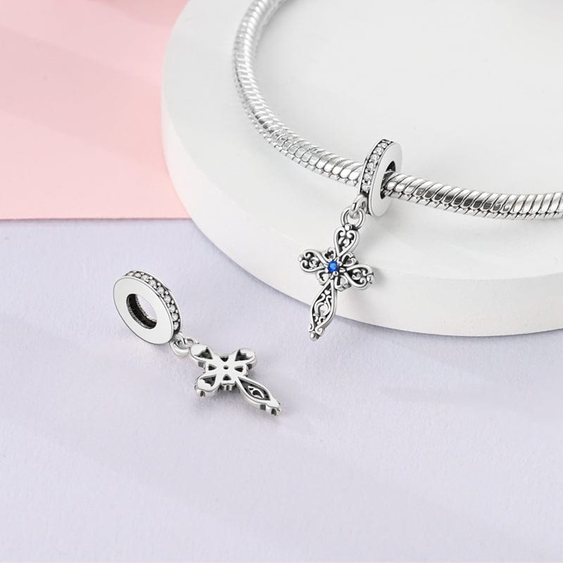 Sparkling Cross Dangle Charm