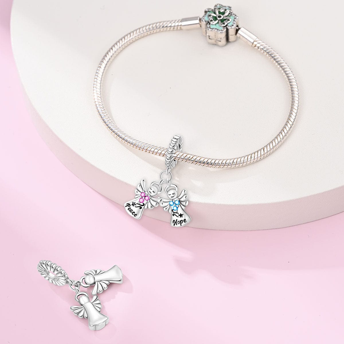 Peace & Hope Angels Double Dangle Charm