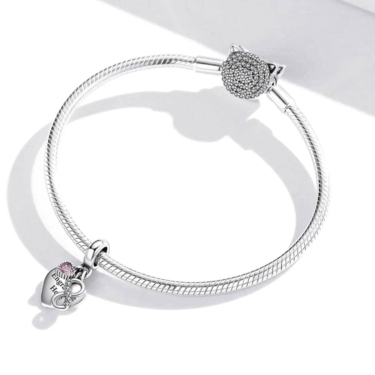 Personalized Infinity Heart Engraved Charm