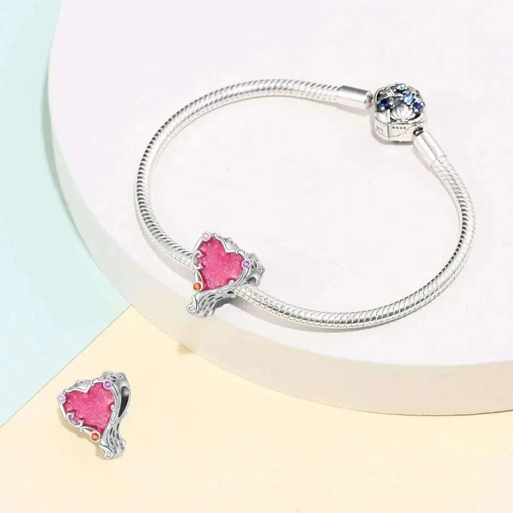 Pink Coquette Heart Charm
