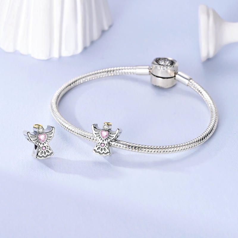 Pink Crystal Angel Charm