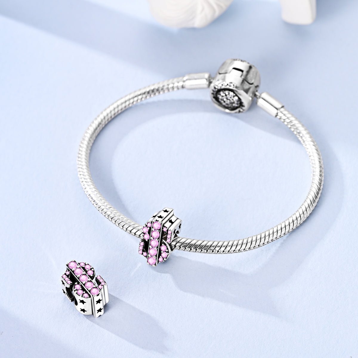 Pink Crystal Dollar Sign Charm