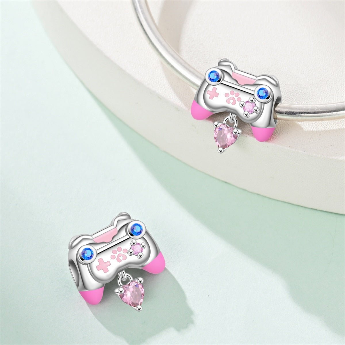 Pink Game Controller Charm