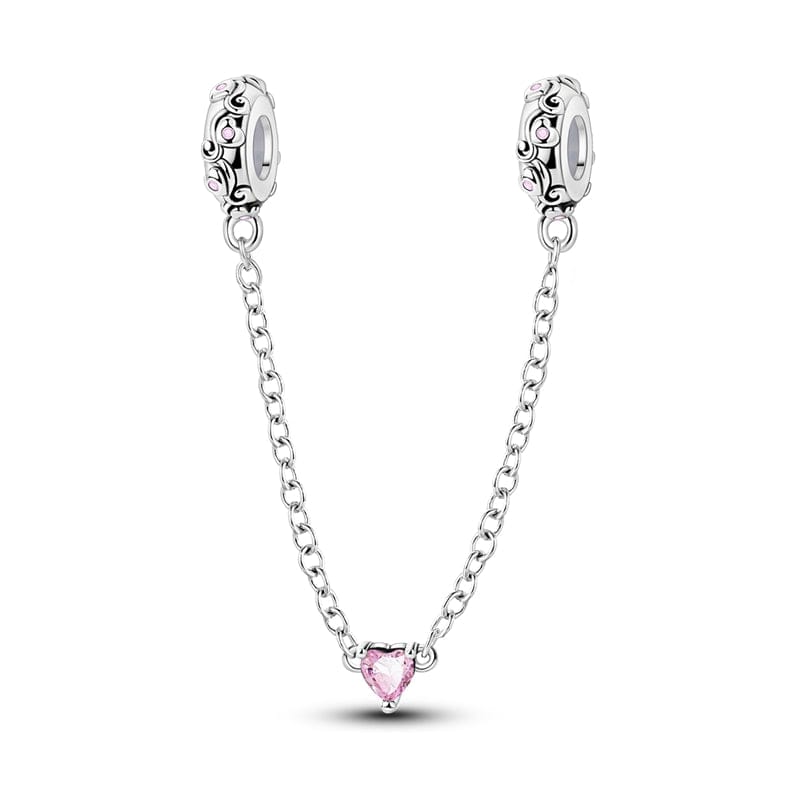 Pink Heart Safety Chain