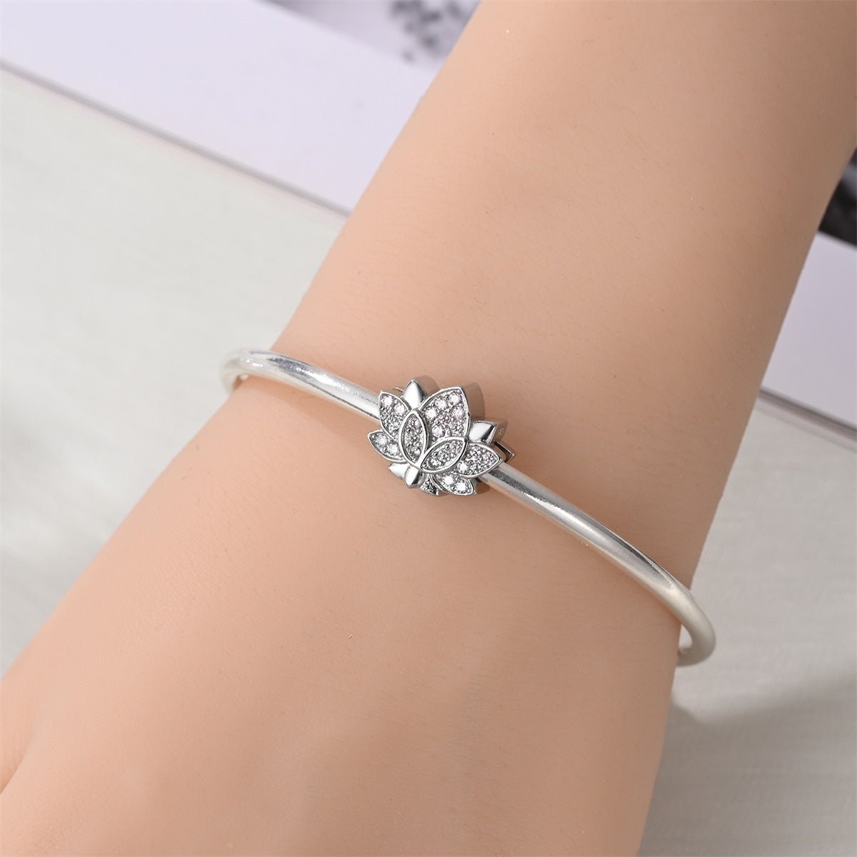 Pink Lotus Blossom Sparkle Charm
