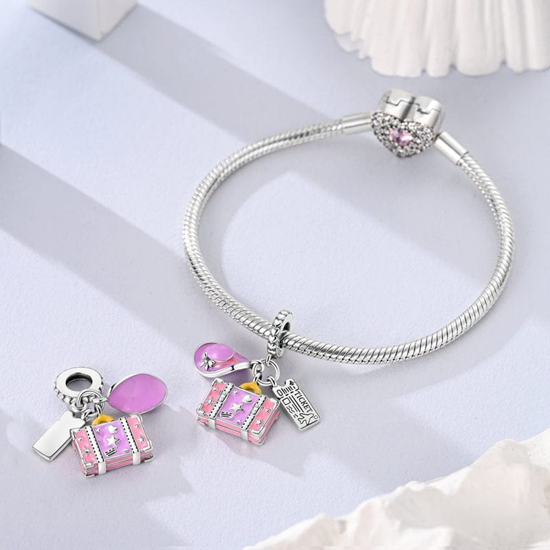 Pink Travel Bag Charm