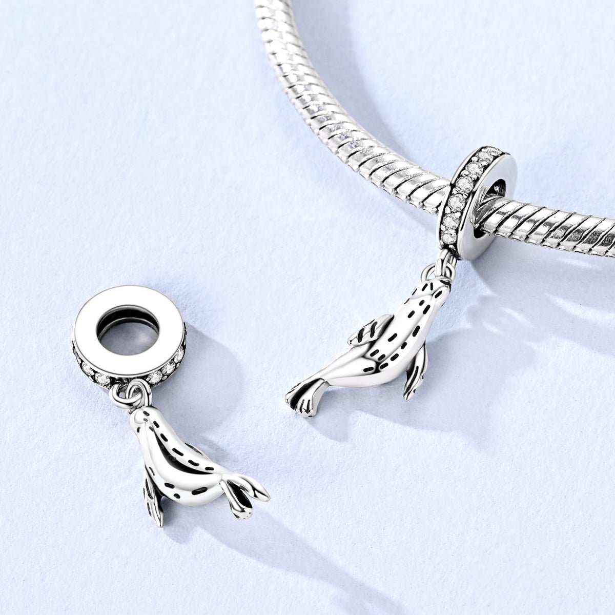 Playful Seal Dangle Charm