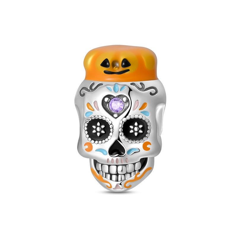 Glow-in-the-Dark Sugar Skull Charm Duo
