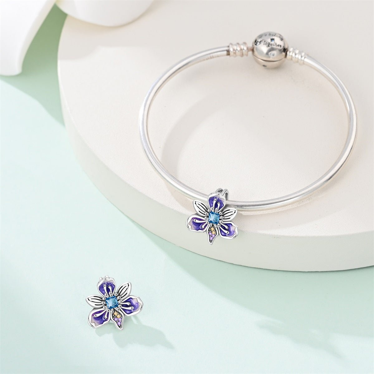 Purple Blossom Flower Charm