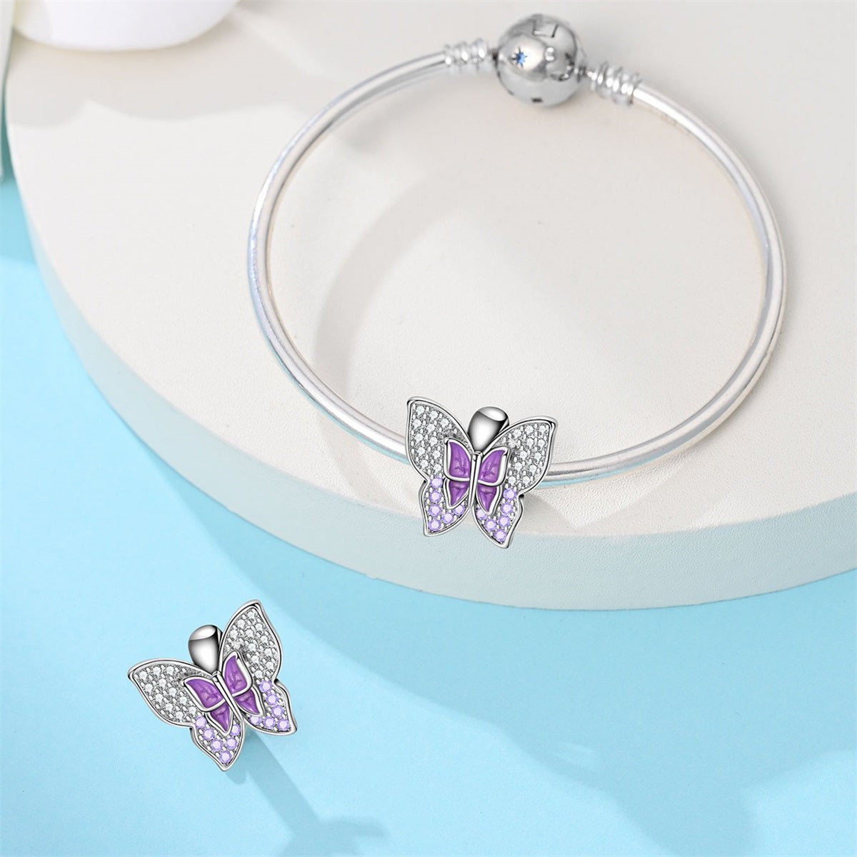 Purple Butterfly Sparkle Charm
