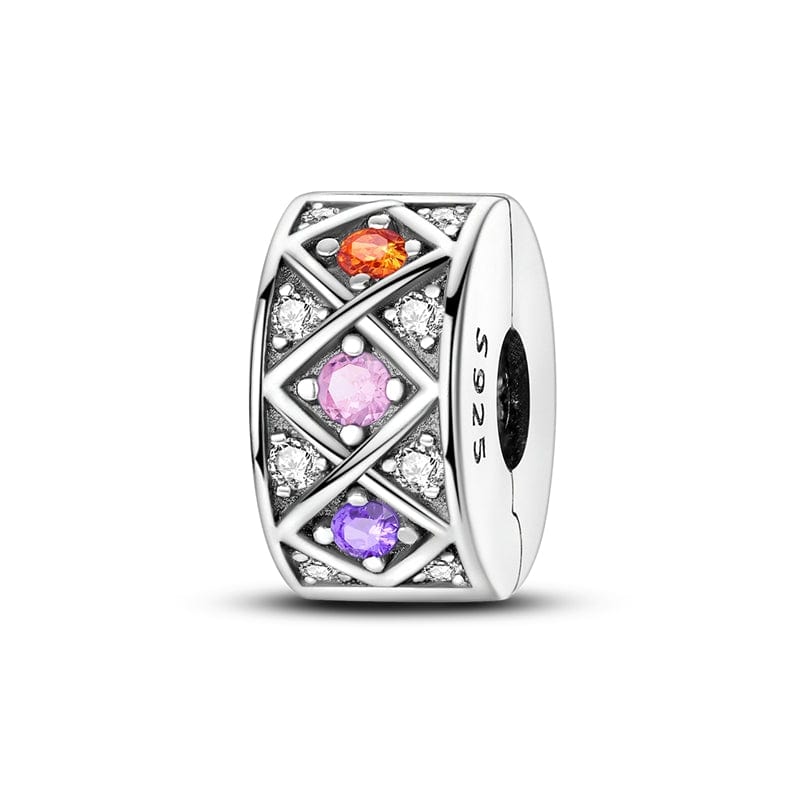 Radiant Crisscross Gemstone Charm