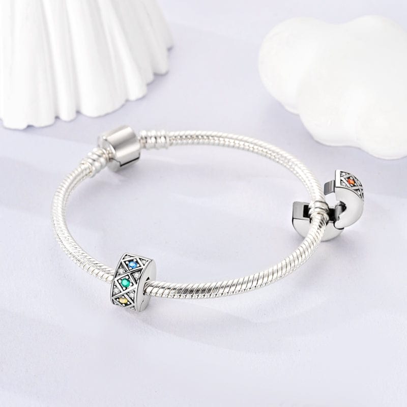 Radiant Crisscross Gemstone Charm