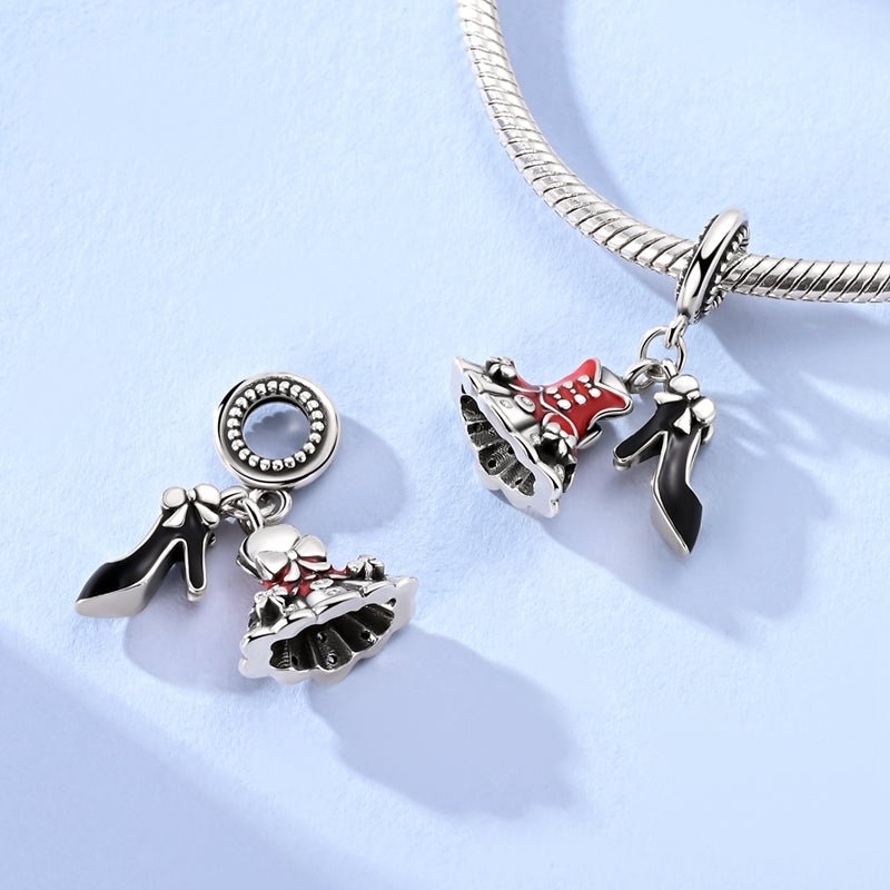 Red Dress & Black Heels Dangle Charm