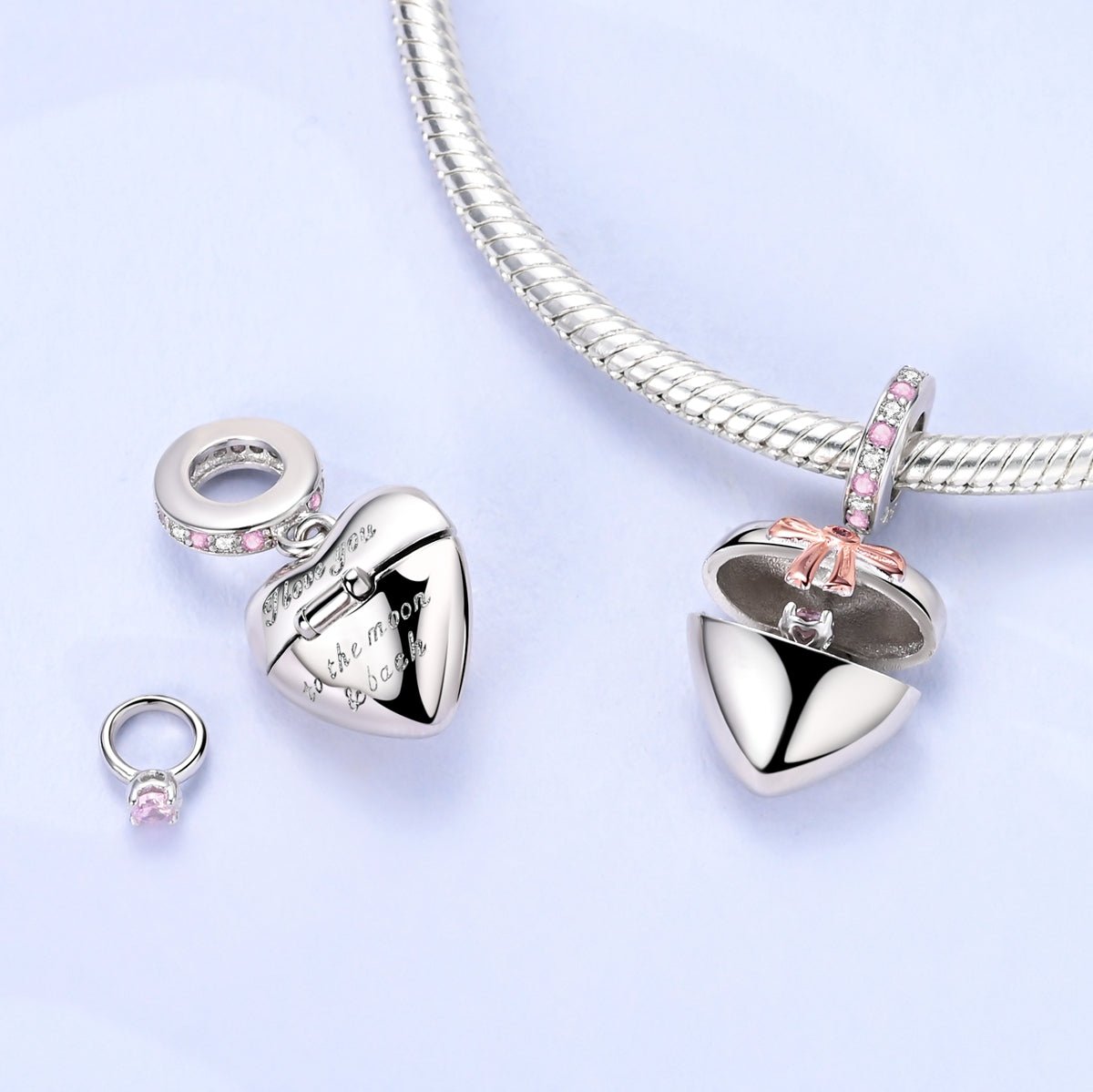Reveal Your Love Heart Locket Pendant Charm