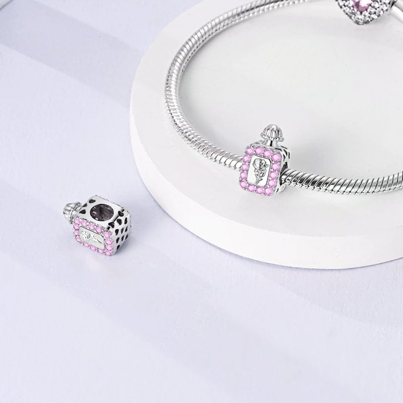 Rose & Crystal Perfume Bottle Charm