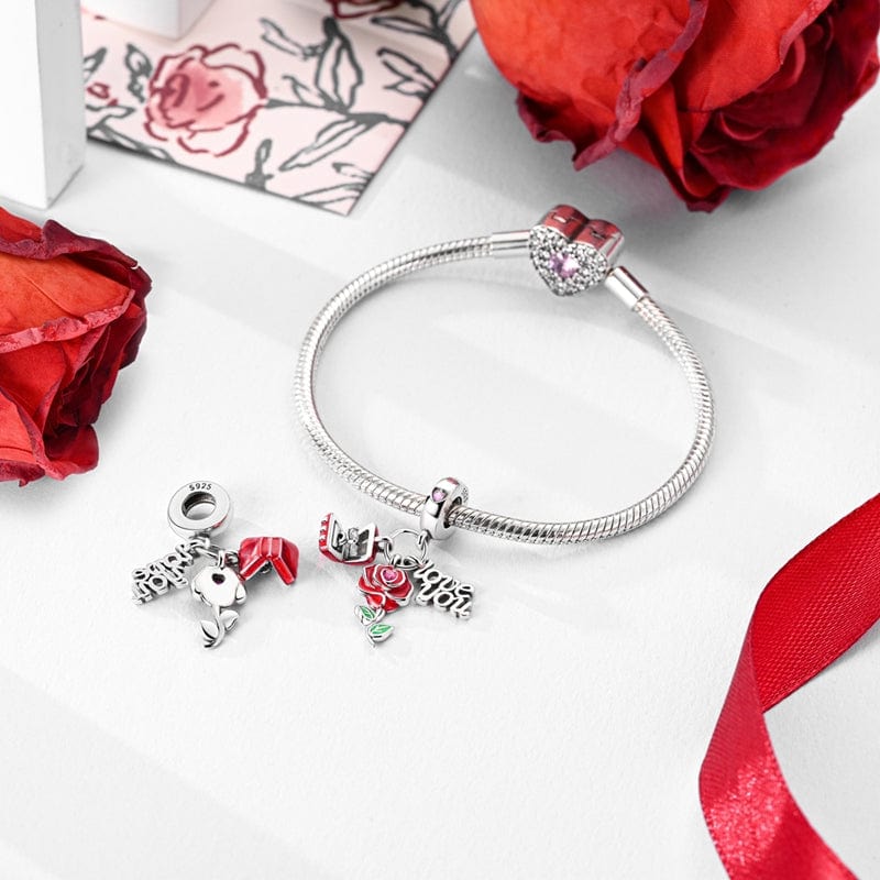 Rose & Love You Message Charm