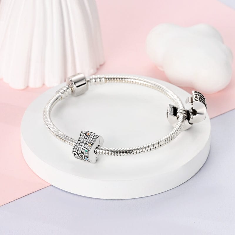 Shimmering Music Staff & Notes Charm