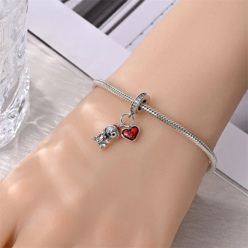 Snowman with Red Heart Charm