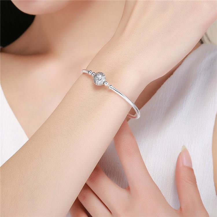 Sparkling Globe Clasp Charm Bracelet