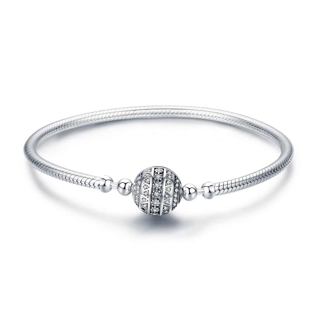 Sparkling Globe Clasp Charm Bracelet