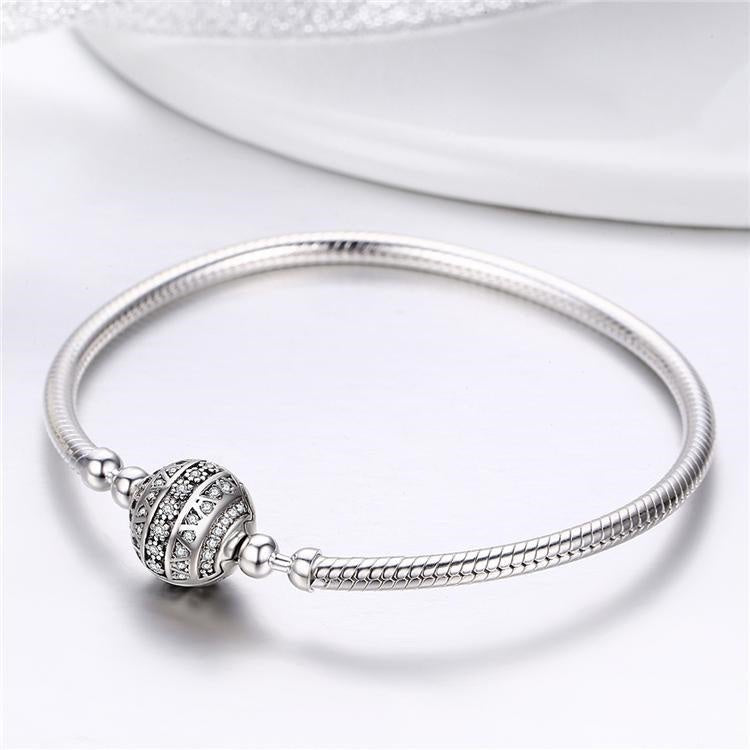 Sparkling Globe Clasp Charm Bracelet