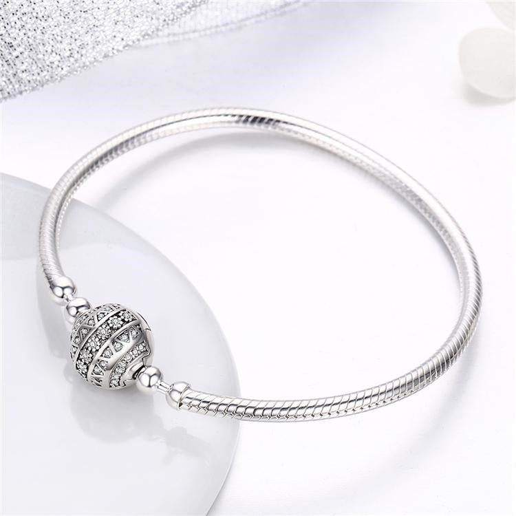 Sparkling Globe Clasp Charm Bracelet