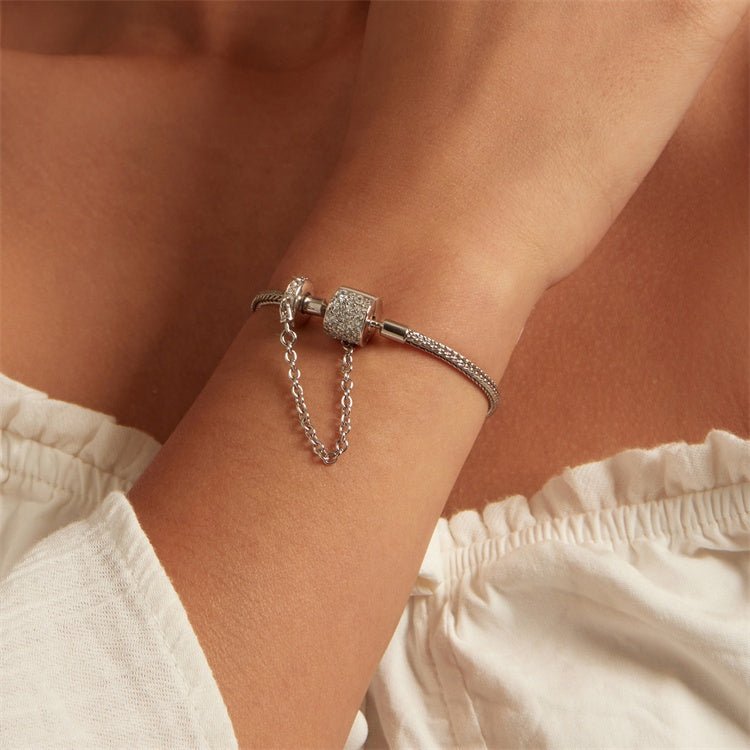 Sparkling Pavé Clasp Charm Bracelet
