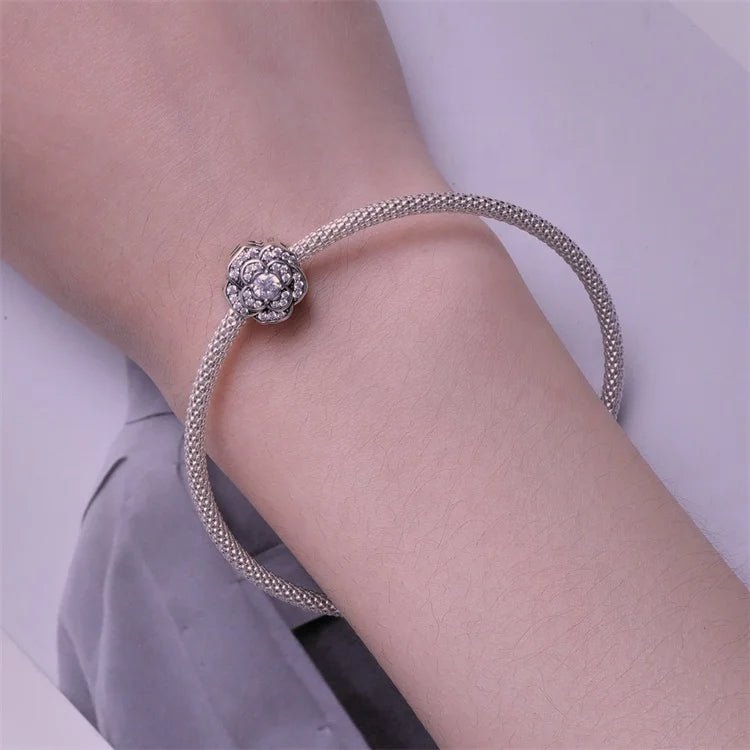 Sparkling Rose in Bloom Oversized Charm