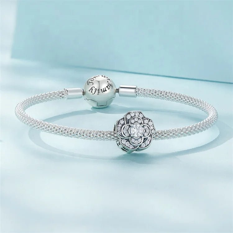 Sparkling Rose in Bloom Oversized Charm