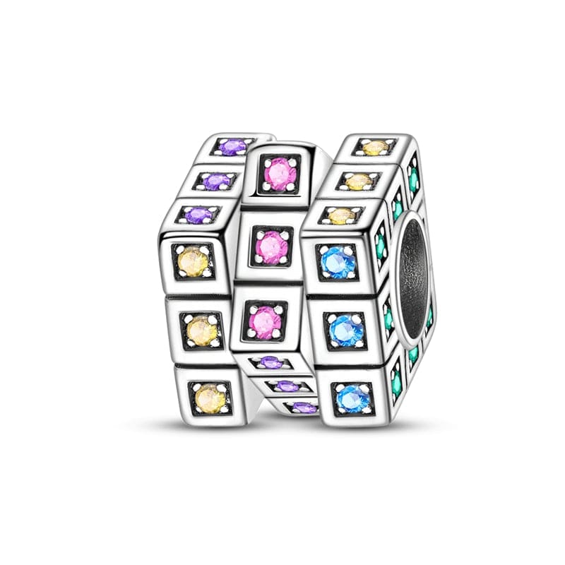 Sparkling Rubik's Cube Charm