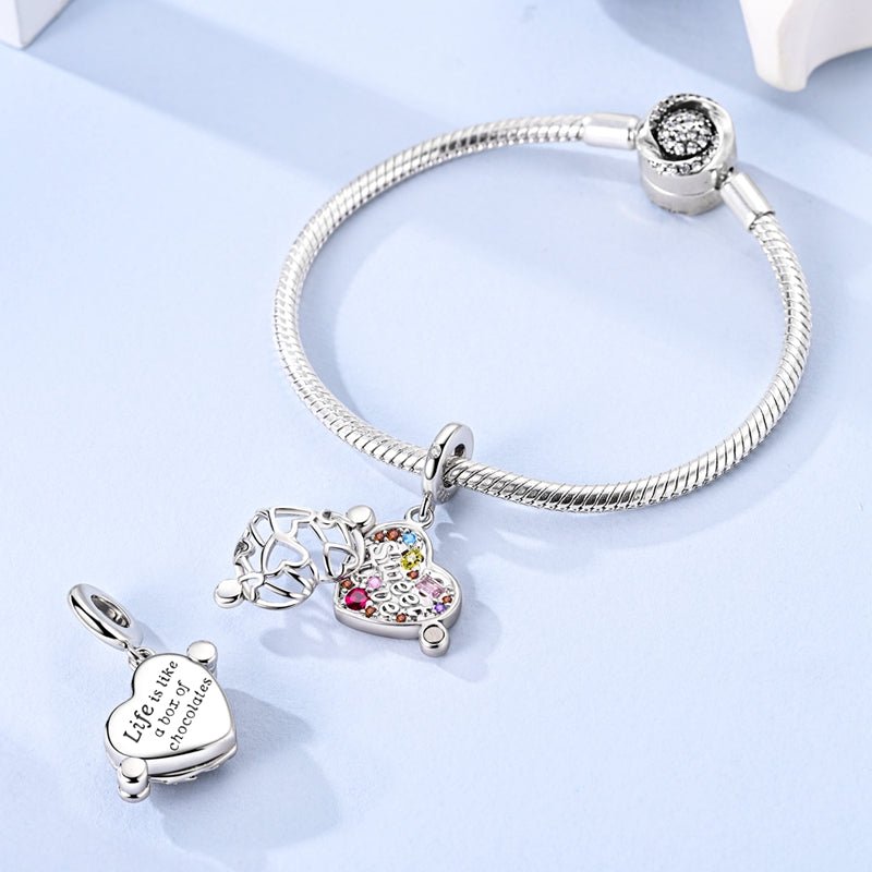 Sweet Love Heart Chocolate Quote Charm
