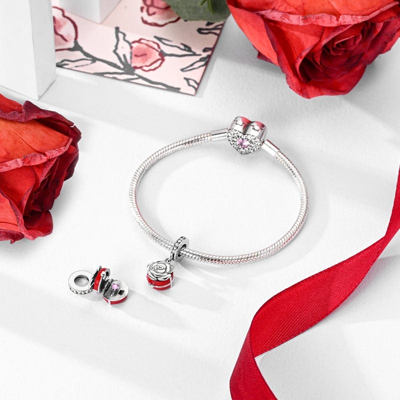 Rose in Bloom Dangle Charm