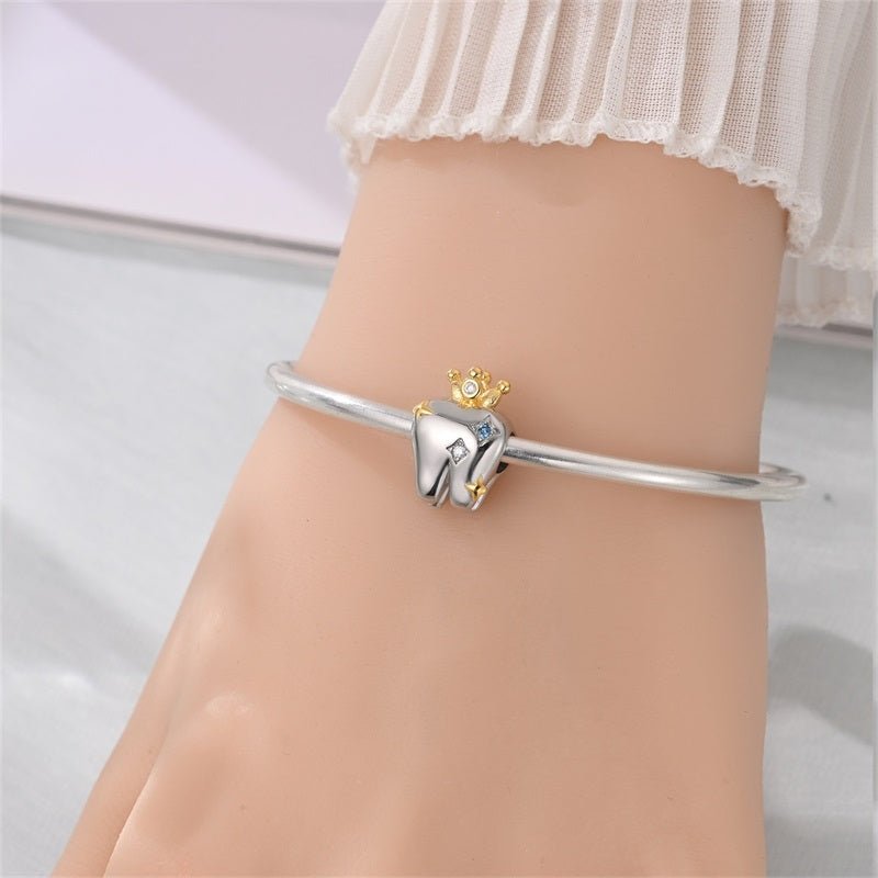 Tooth with Crown Charm