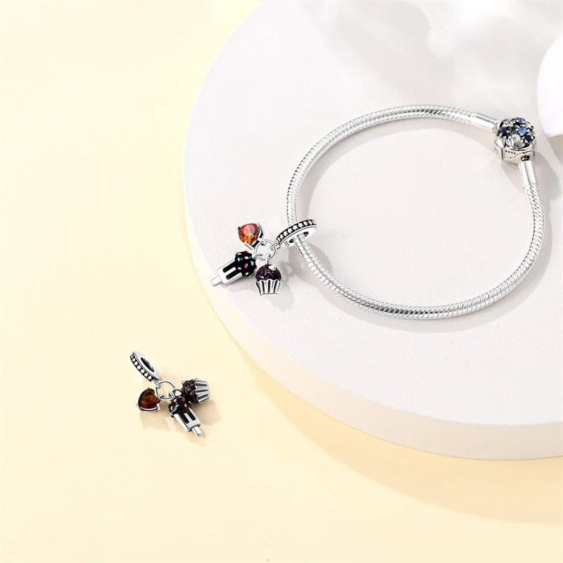 Triple Chocolate Ice Cream Cake Dangle Charm