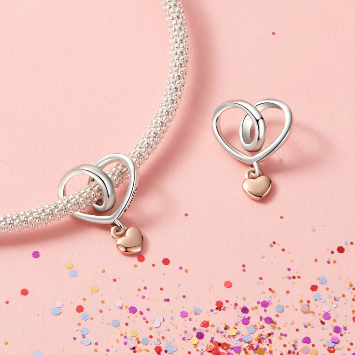 Two-tone Wrapped Heart Charm