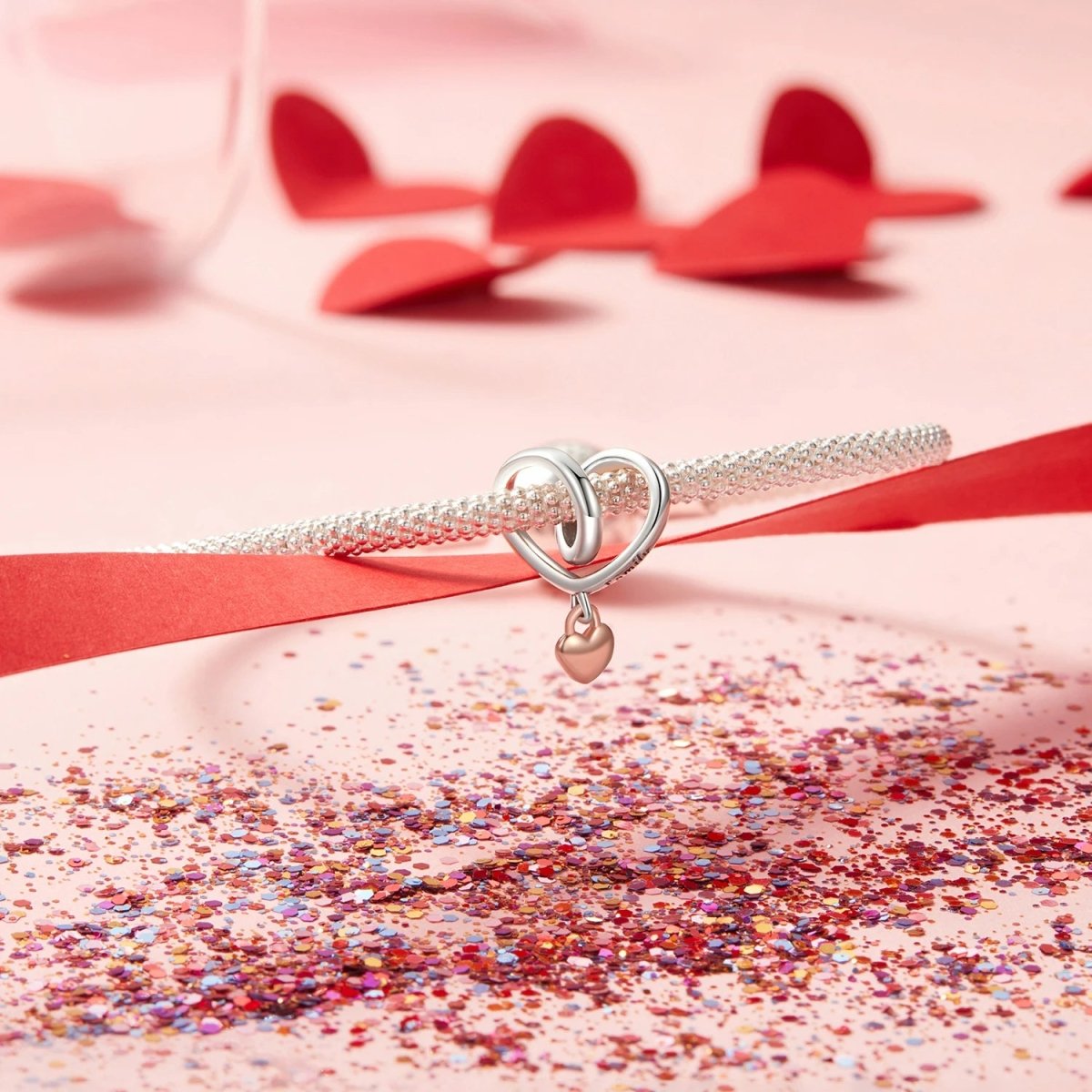 Two-tone Wrapped Heart Charm