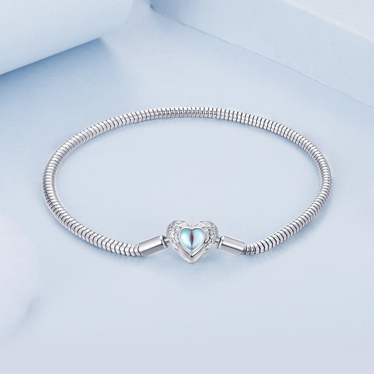 Angel Wings Heart Charm Bracelet