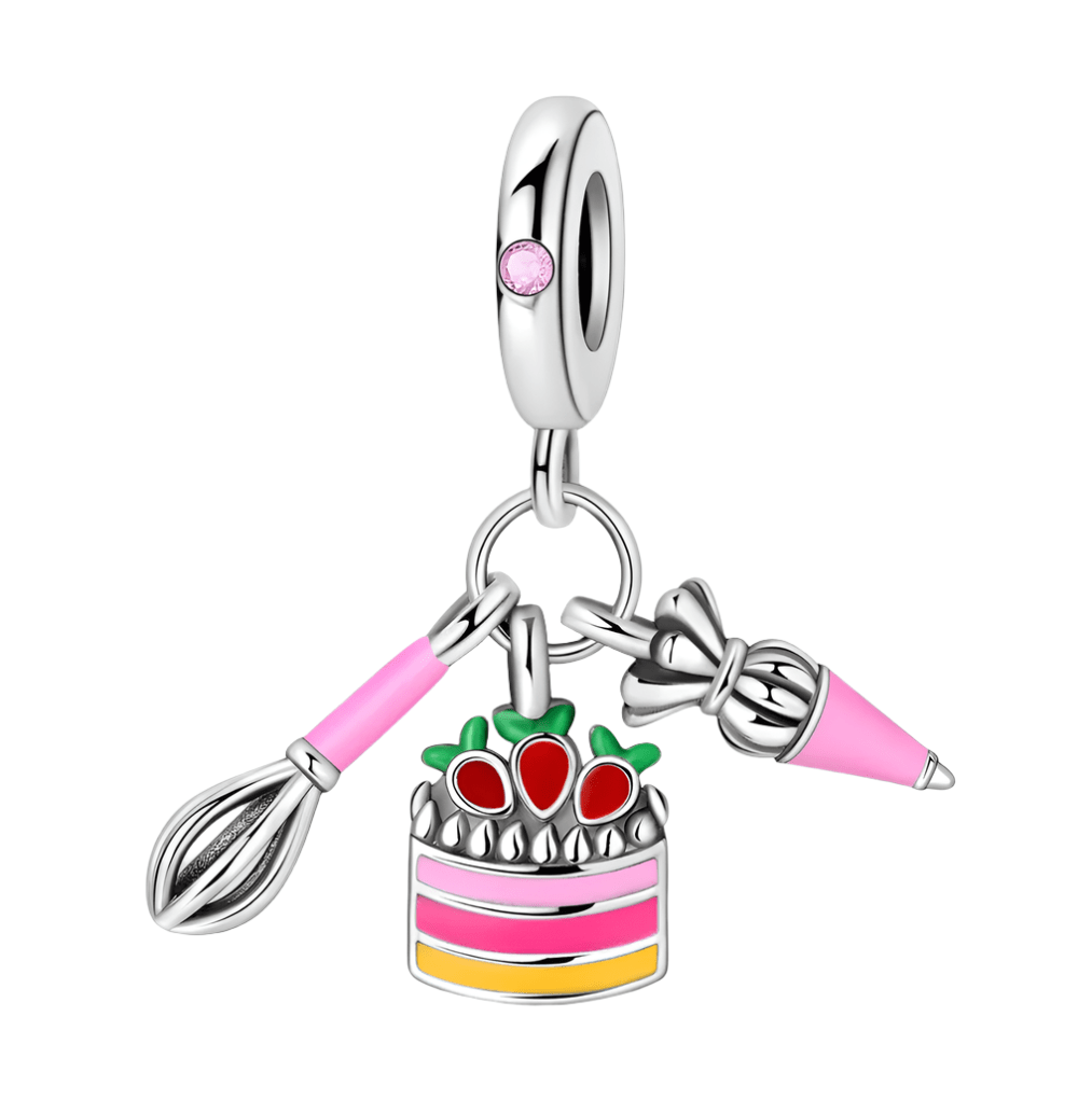 Baking Lover’s Cake, Whisk & Icing Triple Dangle Charm