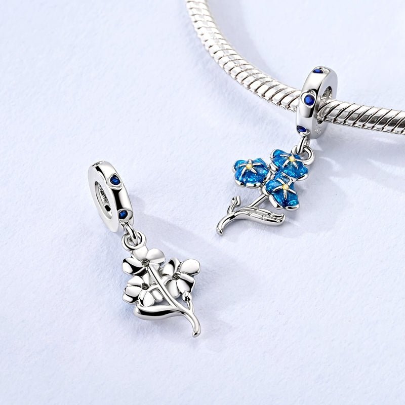 Blue Forget-Me-Not Flower Dangle Charm
