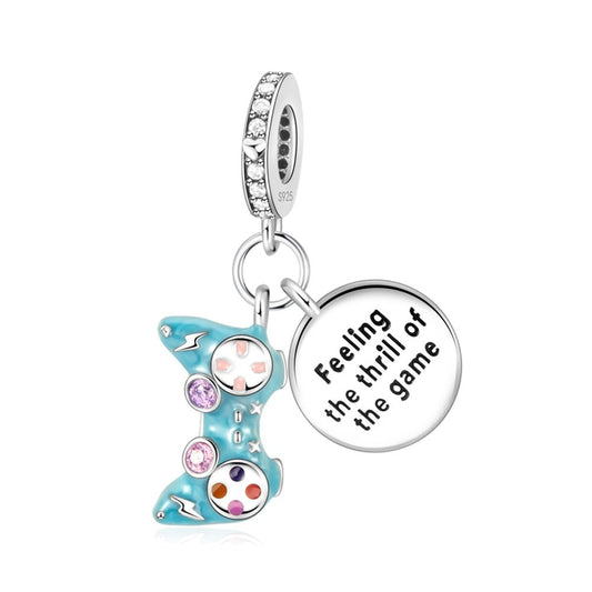 Blue Game Controller Dangle Charm