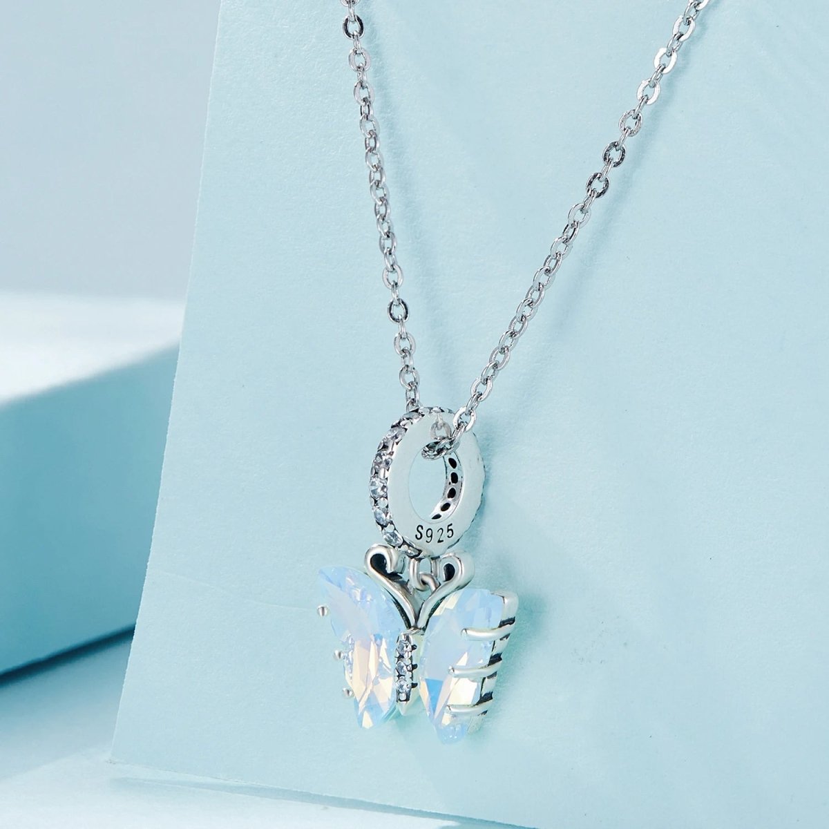 Blue Murano Glass Butterfly Dangle Charm