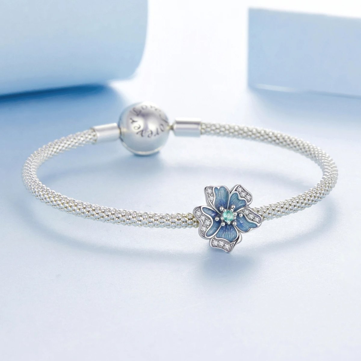 Blue Pansy Flower Charm