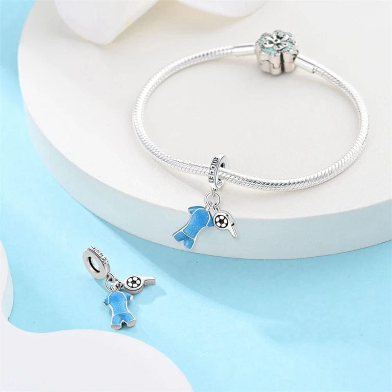 Blue Soccer Jersey Dangle Charm