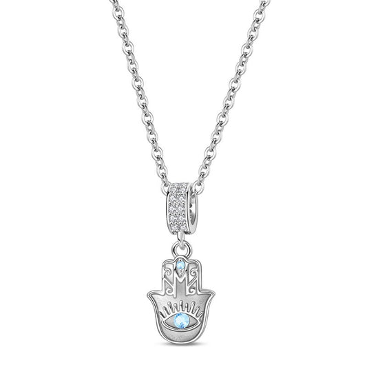 Blue Stone Hamsa Hand Necklace