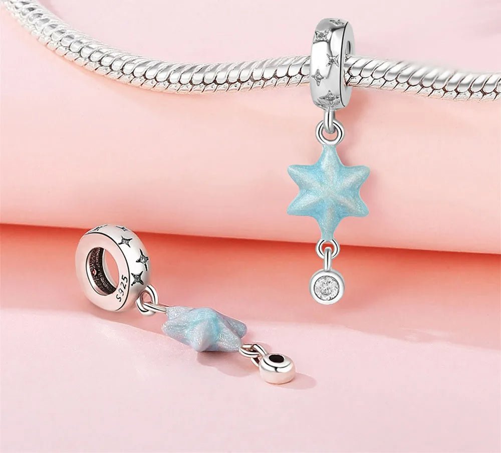Celestial Galaxy Star Murano Dangle Charm