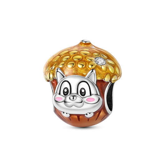 Chipmunk Hiding in Acorn Charm