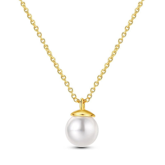 Classic Gold Pearl Pendant Necklace