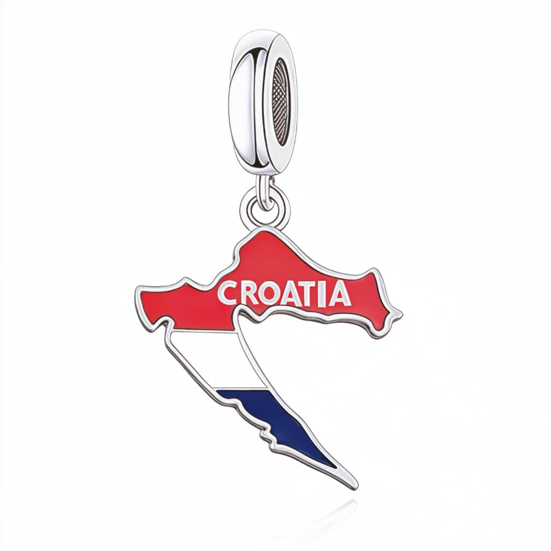 Croatia Map Flag Dangle Charm