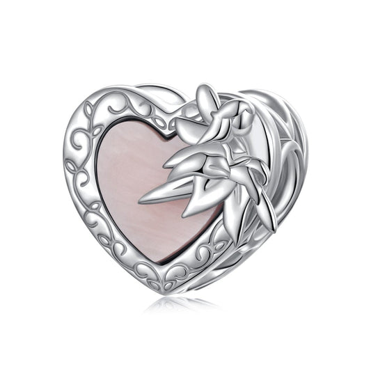 Elegant Floral Heart Charm